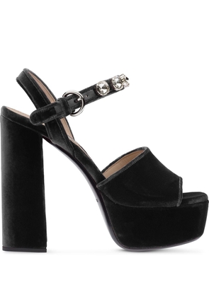 Miu Miu crystal-embellished 130mm sandals - Black