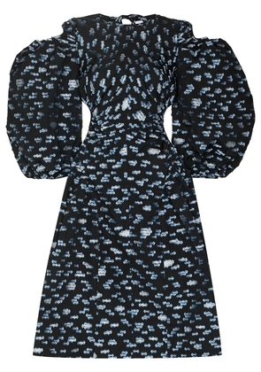 Cecilie Bahnsen Jaz puff-sleeves printed dress - Black
