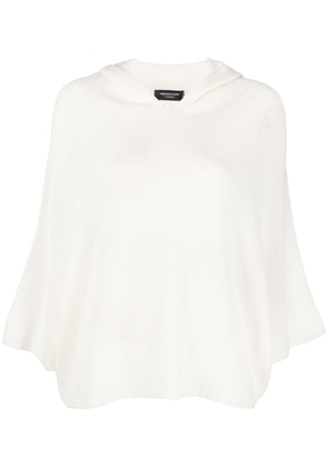 Fabiana Filippi hooded short-sleeve knitted jumper - White