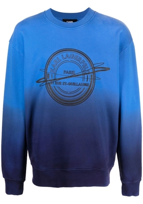 Karl Lagerfeld logo-print crew neck sweatshirt - Blue