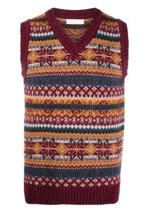 Mackintosh BURN TANK Fair Isle wool knitted vest - Neutrals