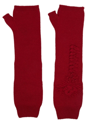 Barrie cashmere fingerless mittens - Red