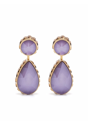 Swarovski Orbita asymmetrical drop cut crystal earrings - Purple
