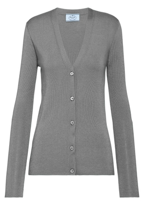 Prada button-up knitted cardigan - Grey