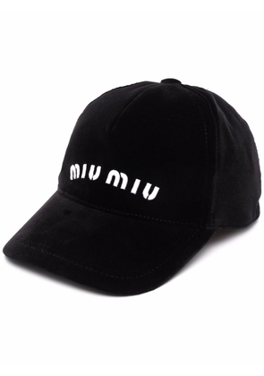 Miu Miu embroidered-logo baseball cap - Black
