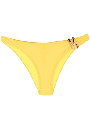 Moschino logo-plaque detail bikini bottoms - Yellow