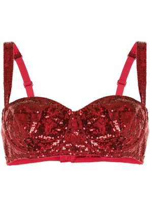 Dolce & Gabbana sequin balconette bra - Red