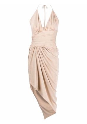 Alexandre Vauthier drape-detail mid-length dress - Gold