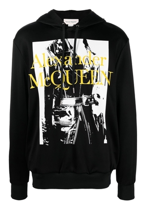 Alexander McQueen logo-print long-sleeved hoodie - Black