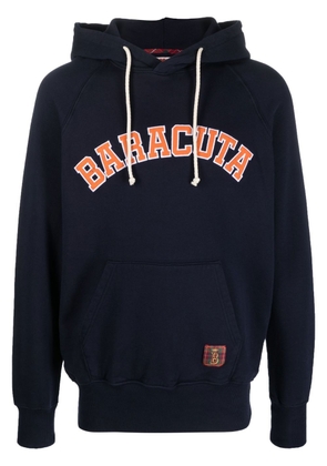 Baracuta embroidered-logo hoodie - Blue