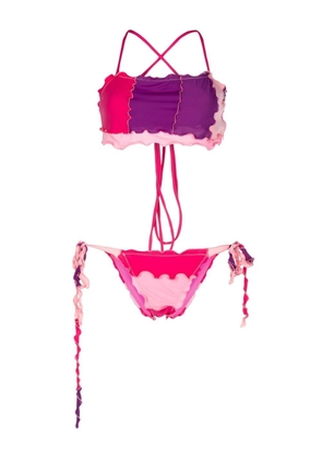 sherris criss-cross ruffled bikini - Pink