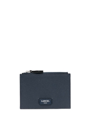Lancel logo-patch leather card holder - Blue