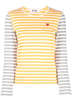 Comme Des Garçons Play logo-patch striped T-shirt - Orange