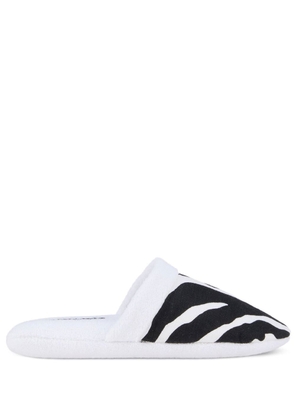 Dolce & Gabbana zebra-print terry slippers - White