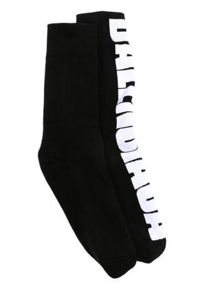 Balenciaga jacquard-logo motif socks - Black