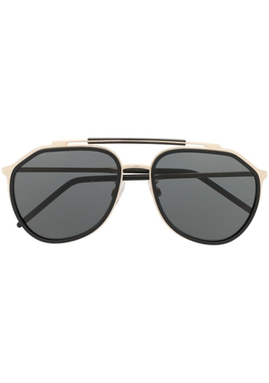 Dolce & Gabbana Eyewear logo-engraved pilot-frame sunglasses - Black