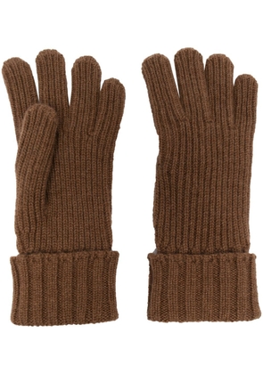 Woolrich cashmere ribbed gloves - Brown