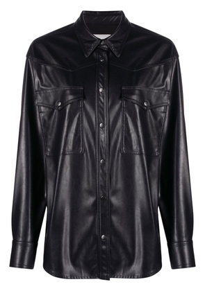 MARANT ÉTOILE polished-finish short-sleeve shirt - Black