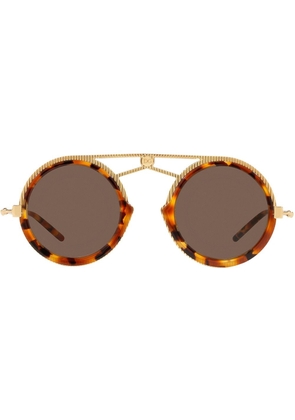 Dolce & Gabbana Eyewear tortoiseshell pilot frame sunglasses - Brown