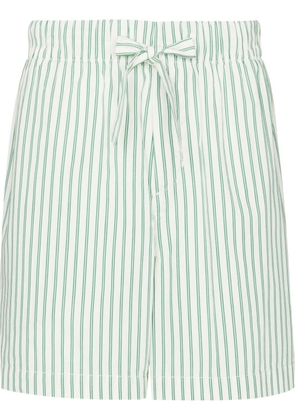 TEKLA striped poplin pyjama shorts - White