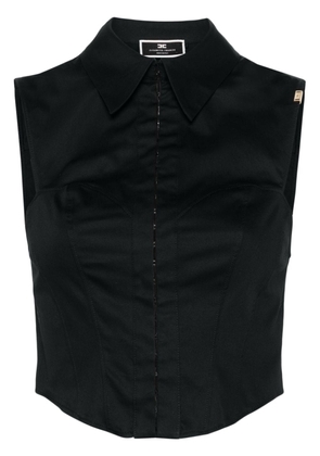 Elisabetta Franchi bustier-style poplin shirt - Black
