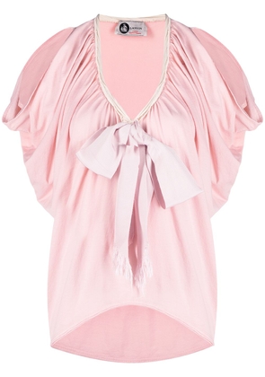 Lanvin Pre-Owned 2000s bow detail ruched blouse - Pink