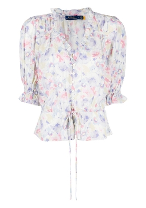 Polo Ralph Lauren floral-print chiffon blouse - White