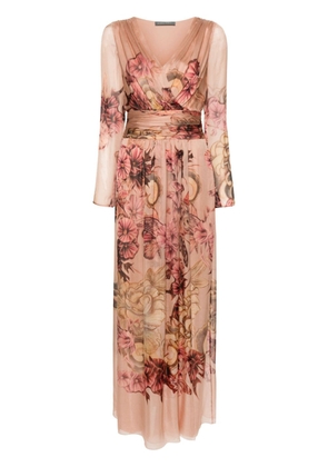 Alberta Ferretti floral-print silk dress - Pink