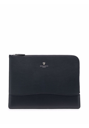 Aspinal Of London City Tech leather laptop bag - Blue