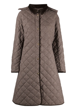 Polo Ralph Lauren check-patterned quilted coat - Brown
