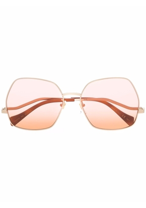 Gucci Eyewear gradient lenses geometric-frame sunglasses - Gold