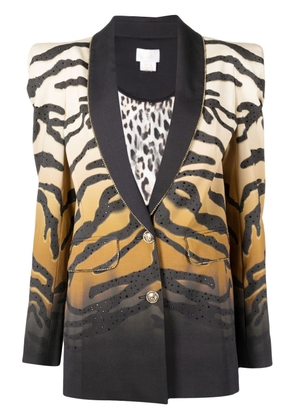 Camilla all-over zebra-print blazer - Black