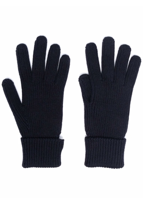 Woolrich logo knitted gloves - Blue