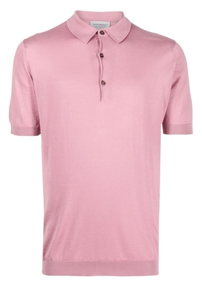 John Smedley fine-knit short-sleeved polo shirt - Pink