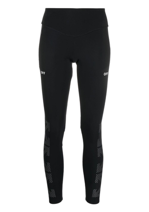 Off-White logo-print sports leggings - Black