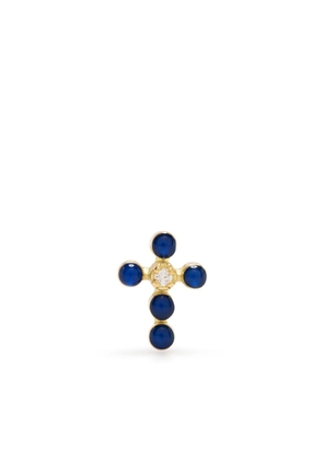 Gigi Clozeau 18kt yellow gold lapis lazuli cross stud earrings