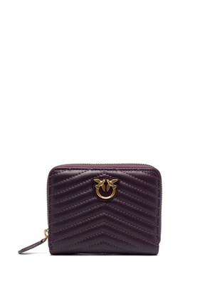 PINKO small chevron-quilted zip-round purse - Purple