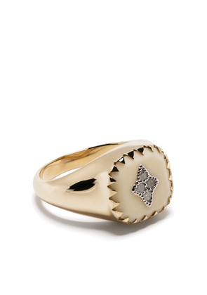 Pascale Monvoisin 9kt yellow gold Pierrot diamond signet ring