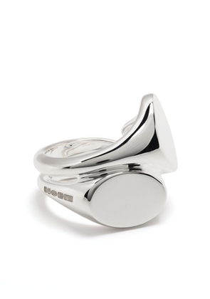 SWEETLIMEJUICE logo-engraved silver signet ring