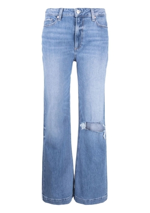 PAIGE distressed straight-line jeans - Blue