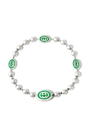 Gucci Interlocking G boule chain bracelet - White
