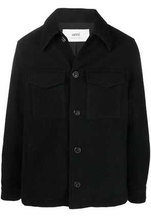 AMI Paris flap pockets shirt jacket - Black