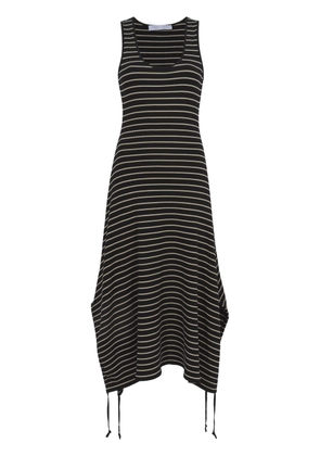 Proenza Schouler White Label striped ribbed-knit sleeveless dress - Black