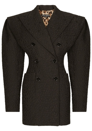 Dolce & Gabbana cloqué double-breasted jacket - Black