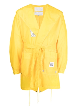 Fumito Ganryu reflective panel hooded raincoat - Yellow