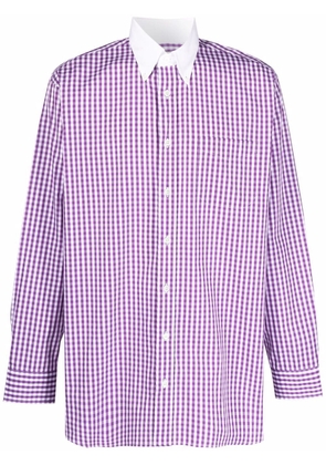 Mackintosh ROMA button-down gingham-check shirt - Purple