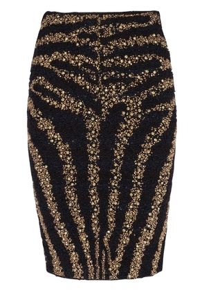 Balmain sequin-embellished pencil skirt - Black