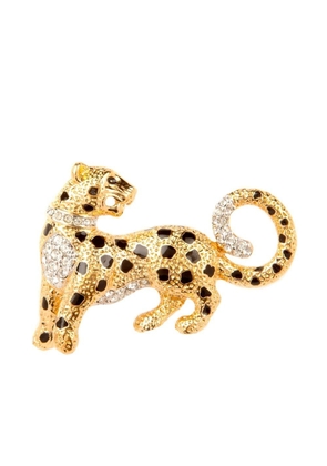 Susan Caplan Vintage embellished leopard brooch - Gold