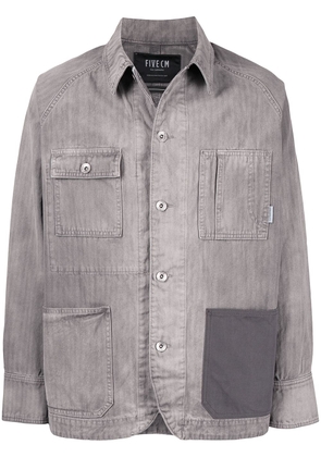 FIVE CM patch-detail denim jacket - Grey