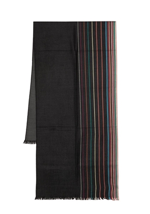 Paul Smith wool-silk signature stripe scarf - Black